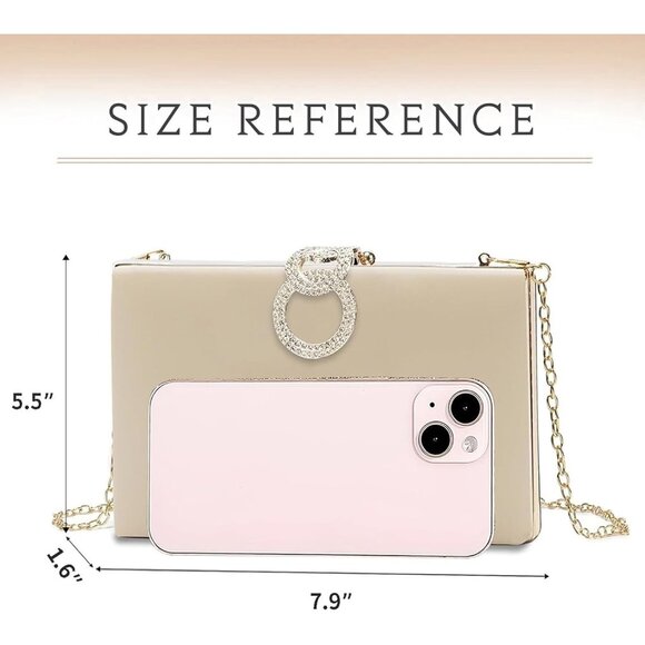 Women's Faux leather inch Girls Handbag Push Lock Clutch Purses Polyester Bags - Picture 3 of 6